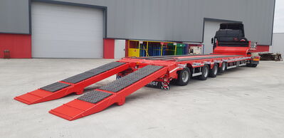 GT LOWBED SEMI TRAILERS which is knows also low loader and can carry heavy loads , excavators , construction machines, transformer, generator , cranes , caravans , army tanks and different kind of big machines. Lowbed Semi Trailers can be produced between 2 axles to 8 axles and loading capacity starting from 20 Tons to 180 Tons , rear or front loading Lowbed Trailers and platform as customer demand with different kind of specification according to demand. Self steering axles, hydraulic auto remote control axles, pool type chassis, Low bed Trailers hydraulic ramp, platform type chassis can be used in different kind of Low bed trailer