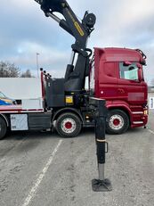 камион платформа Scania R520 combi truck w/ 92 t/m Palfinger crane. Jib and winch