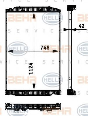 охлаждане на двигателя радиатора IVECO 41214447.8ML376 724-251.41214448.8MK376 721-741.NIS 63329A. BEHR за камион IVECO STRALIS